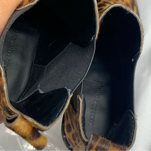 REBECCA MINKOFF Sabeen Too Brown Cow Hair Chelsea Slip On Boots - Picture 11 of 12